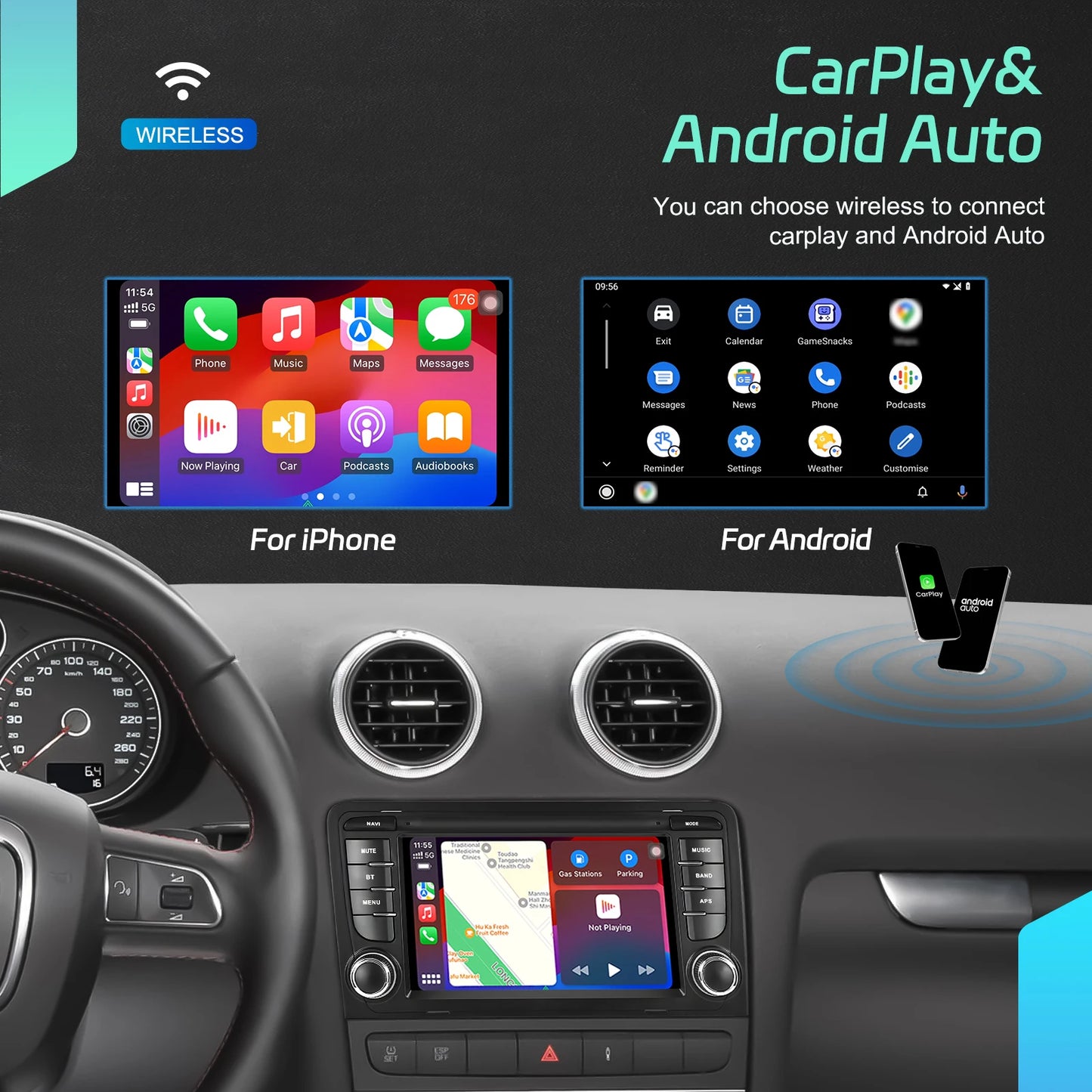 Audi A3 2003-2012 Carplay and Android Auto
