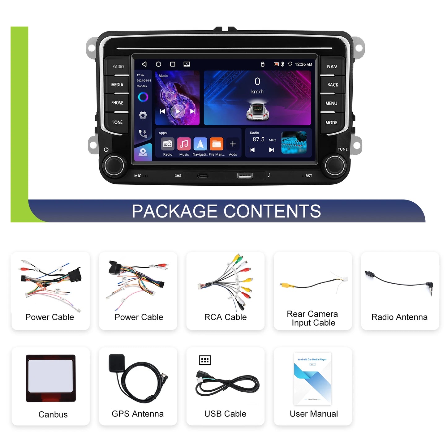 Wireless CarPlay & Android Auto Unit 4GB+64GB+Reverse Camera